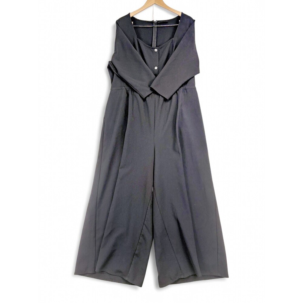 Lane Bryant‎ Plus Size 20 Black Wide-Leg Jumpsuit Zip Back